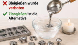 Bleigießen wurde verboten – Zinngießen ist die sichere Alternative für Silvester.