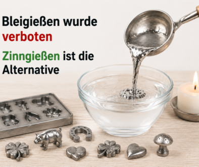 Bleigießen wurde verboten – Zinngießen ist die sichere Alternative für Silvester.