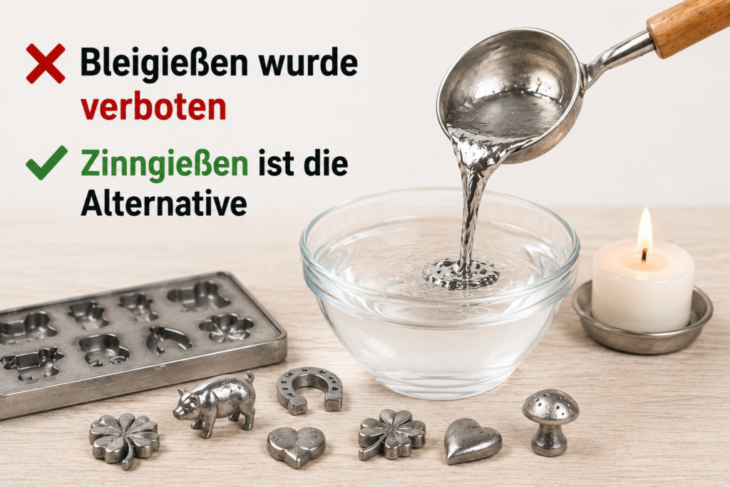 Bleigießen wurde verboten – Zinngießen ist die sichere Alternative für Silvester.