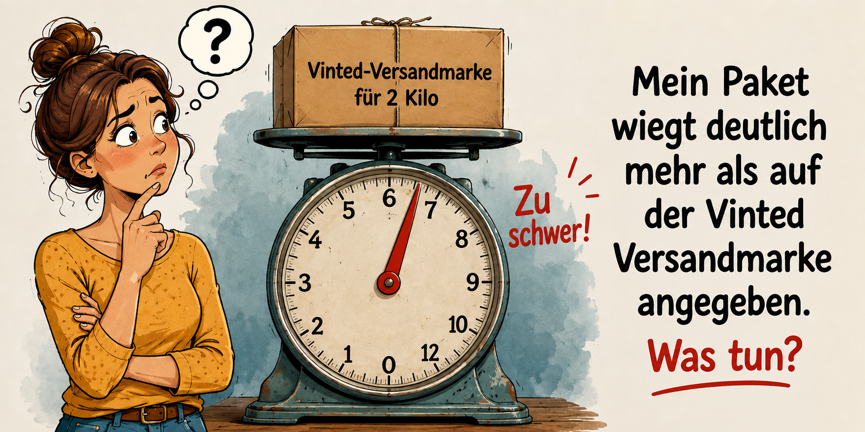 Vinted-Paket ist schwerer als auf der Paketmarke angegeben